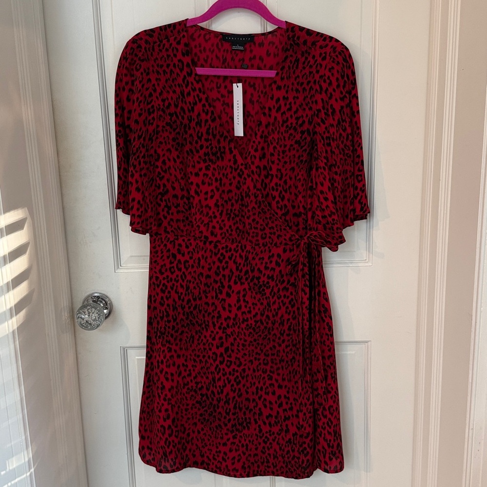 NWT Sanctuary Red and Black Leopard Print Dress